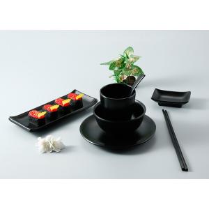 OEM ODM Matt Black Melamine japanese sushi dinnerware sets