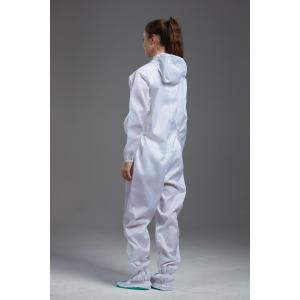 Anti Static ESD autoclavable cleanroom hooded white garment coverall with shoes
