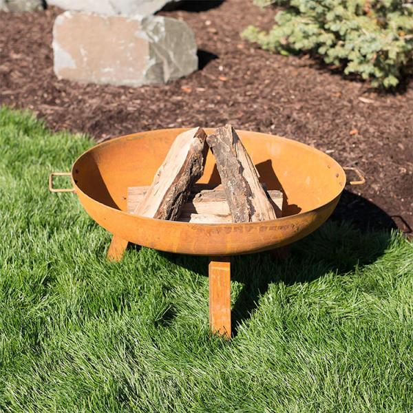 Round Corten Steel Fire Pit Garden Decorative Corten Steel Fire Bowl