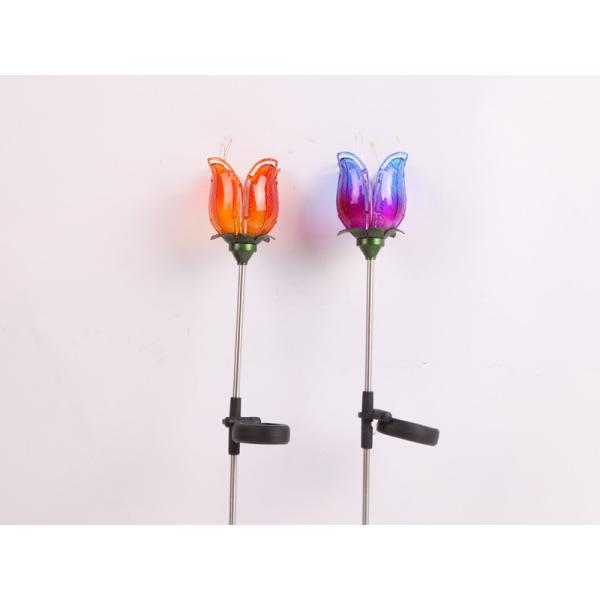 Solar Metal Flower Decorations Outdoor Plug In Decorations Tulip Flower Sunflower