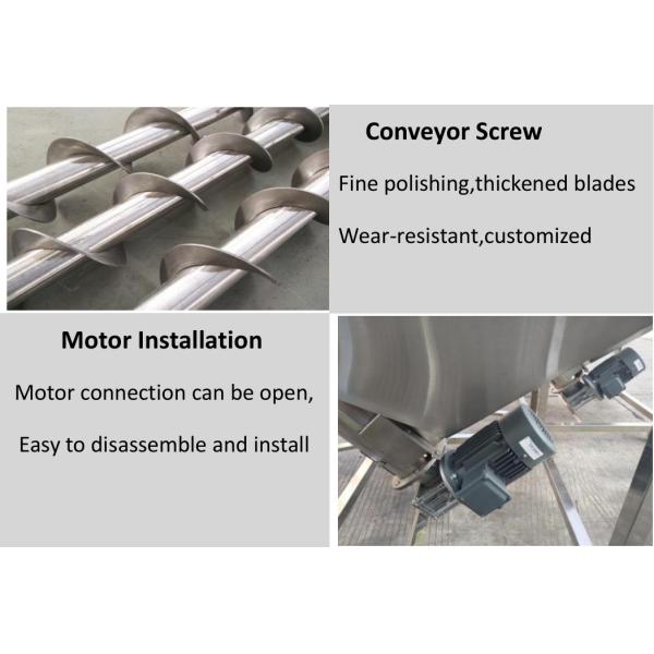 Powder Granule Stainless Steel Screw Auger Conveyor With Hopper