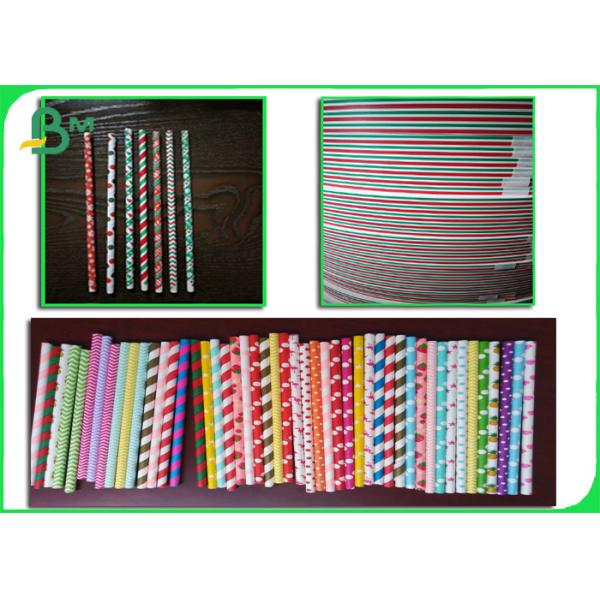 Food Grade Stripe Printed Straw Paper Slitted Small Rolls for Drink Straws Food Grade Stripe Printed Straw Paper Slitted Small Rolls for Drink Straws
