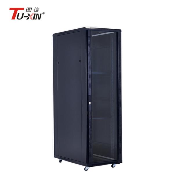 Buy Black Computer Server Rack 42U 600mm * 1000mm Powder Coating For Electric Industry at wholesale prices