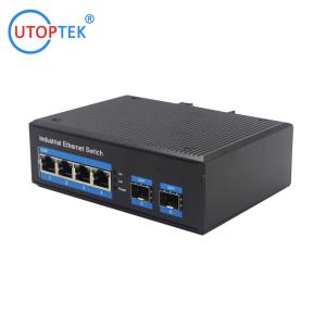 industrial Unmanaged 4x10/100/1000Base-T to 2x1000M-Fx Ethernet switch DIN Rail