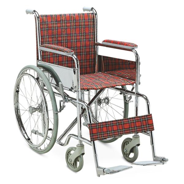 Buy Red Folding Steel Wheelchair , Ultra Lightweight Manual Wheelchair 75kg 89cm at wholesale prices