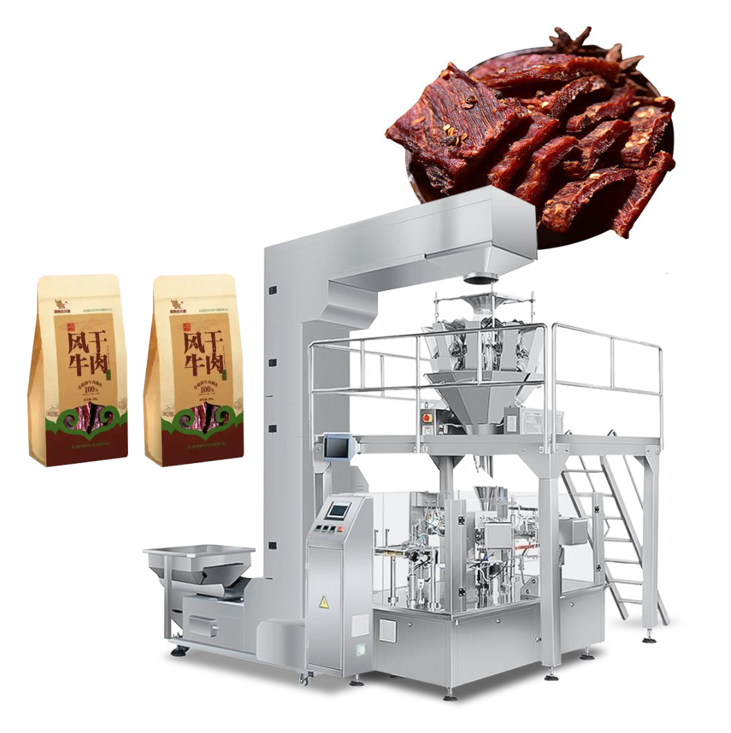 China New Efficient Automatic Multi-Function Plastic Pouch Packing Machine For Food Juice Coffee Filling & Labeling Capping Gearbox on sale
