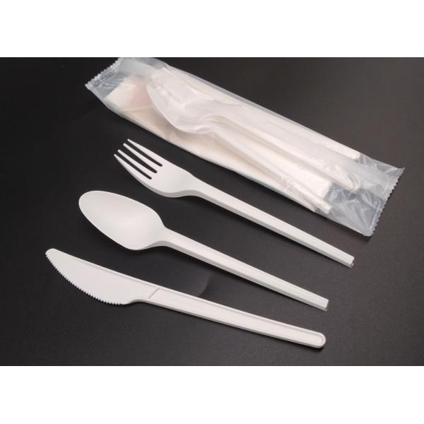 Biodegradable 6.5" PLA Cutlery Knife Fork Spoon 17cm 16.2cm 15.4cm
