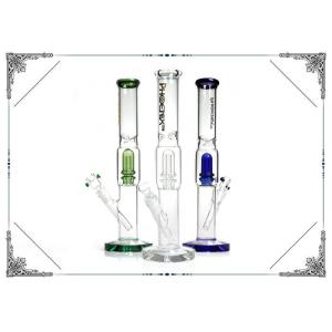 Showerhead Perc Smoking Glass Water Pipe Phoenix Star Straight Tube Green Blue Bong