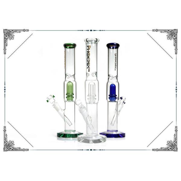 Buy Showerhead Perc Smoking Glass Water Pipe Phoenix Star Straight Tube Green Blue Bong at wholesale prices