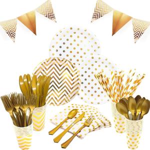 Disposable Gold Party Plates And Cups