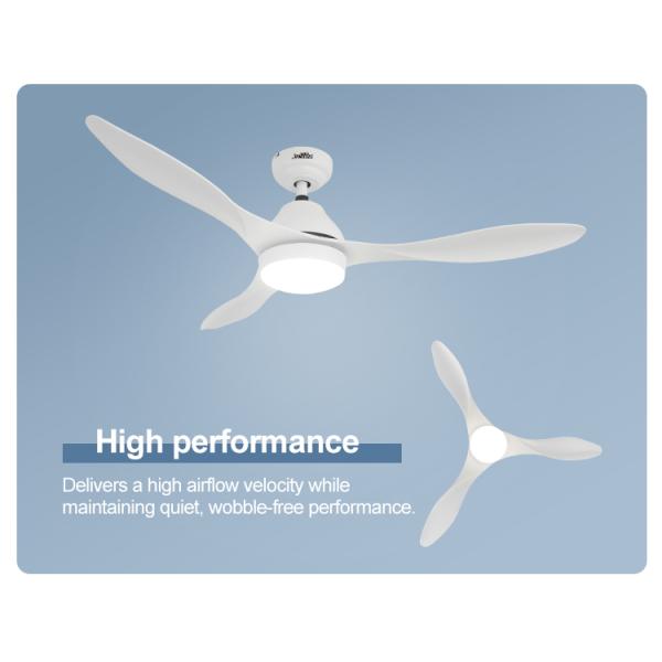 Home Office 52 Inches White Ceiling Fan with LED Light and Remote in Mulit Colors