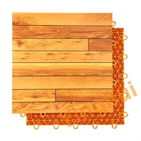 Buy Interlocking Woodgrain Basketball Flooring Outdoor Wood Plastic Tennis Flooring Tiles at wholesale prices