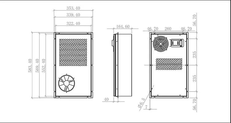 Industrial 400W IP55 220/230 VAC 48VDC Air Conditioner for Telecom Cabinet Cooling