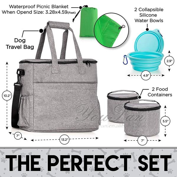 Pet Supplies Weekend Tote Organizer Travel Bag for Dogs