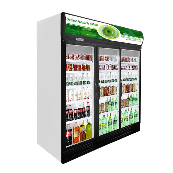 Buy 1250W 1700L Glass Door Beverage Cooler /  Juices Or Soft Drink Chiller at wholesale prices