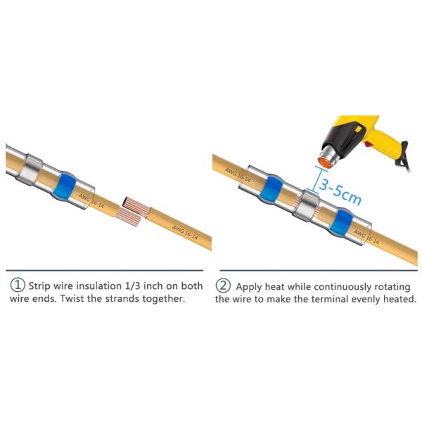 Insulated Waterproof Quick Wire Connectors / Heat Shrink Solder Sleeves