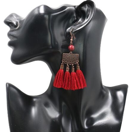 Buy Fashion Bohemian Tassel Earrings Drop Earrings at wholesale prices