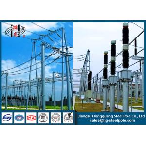 500KV Galvanized Substation Switchyard Structures Tubular , Tapered