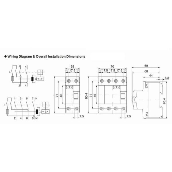 IEC61008 F362 IP20 6KA 2P 63A RCCB Circuit Breaker