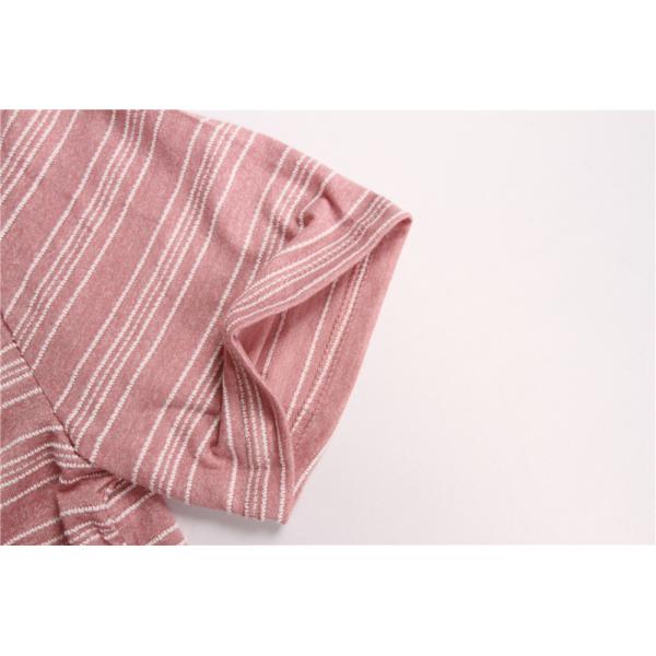 Stockpapa Pink Khaki Mens Striped Tee S M L XL