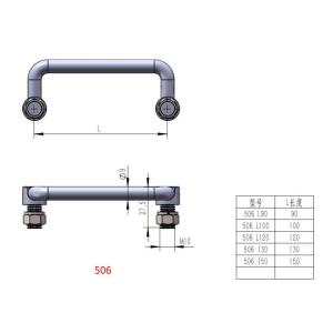 L100 SS304 Folding Pull Stainless Steel Handle 90 Degree