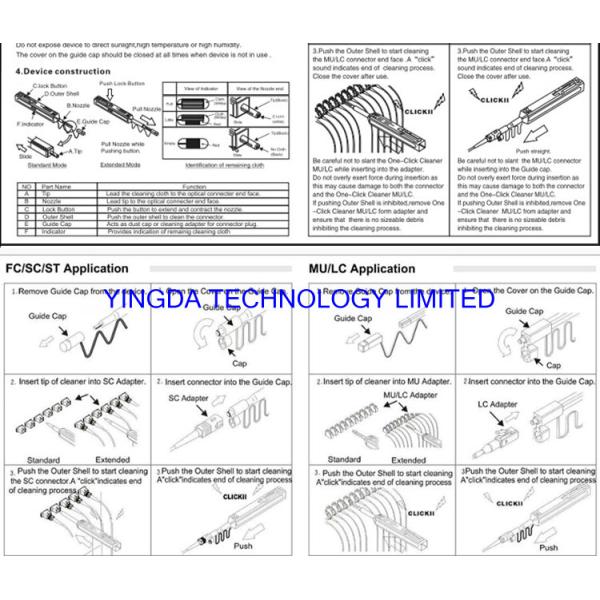 12 Fiber Tool Kits MPO MTP Cleaner One Click Optical Fiber Connector Cleaner 600 Times