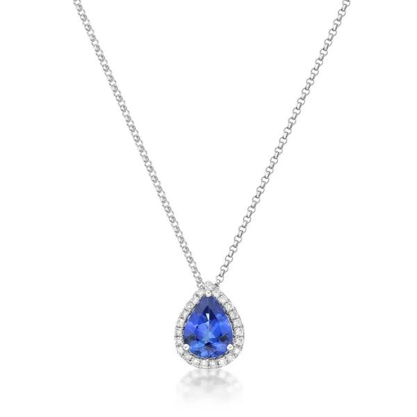 925 Sterling Silver Blue Tanzanite CZ Jewelry December Birthstone Necklace Tanzanite Stone Jewellery Necklace