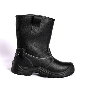 Steel Toe Protective Split Cow Leather Upper Slip Resistance Shock Absorption
