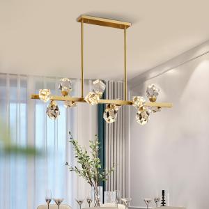 Modern Circle Rectangle Chandelier Lighting Living Dining Room Diamond Crystal