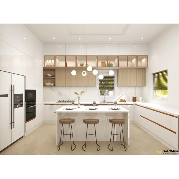 Waterproof Fireproof/Durable Modern PVC Kitchen Cabinet Set with Sink Accessories