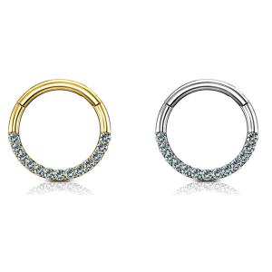 Segment Helix 14K Gold Clicker Piercing 8MM Dimension For Nose Nostrill