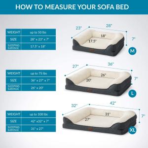 SGS Memory Foam Dog Bed With Removable Washable Cover Polyester