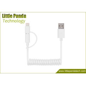 Universal 2in1 Coiled USB Cable Data Cable with 2 Connectors Micro USB Charging