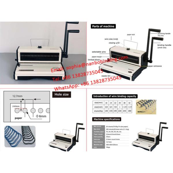 12.7mm Pitch Double Loop Wire Punching Binding Machine