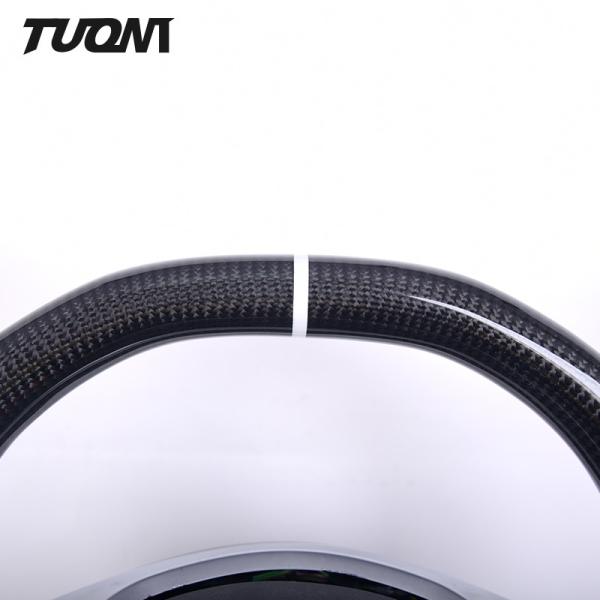 Beige Perforated Leather Mercedes Benz Steering Wheel Carbon Fiber