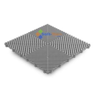Light Gray PP Interlocking Floor Tile 400*400mm For Use In Garages Workshop