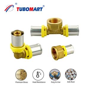 Residential Pex Press To Connect Fittings With Natural Brass Material