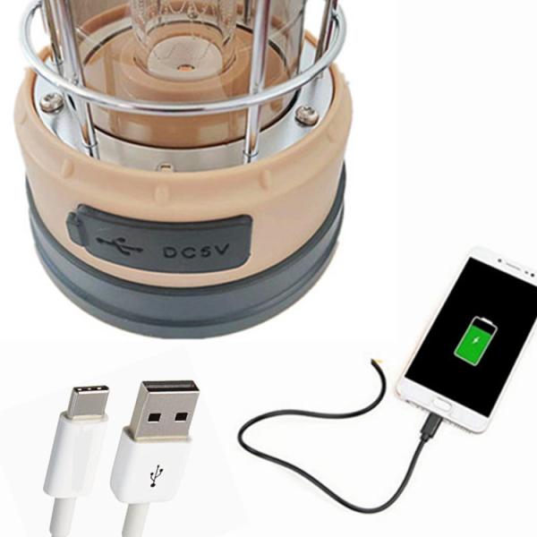 Vintage Rechargeable Led Camping Lantern Lights For Tents Table Decoration