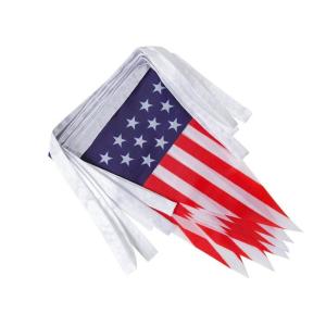 Advertising American Flag Pennant Outdoor And Indoor Use Vinyl Triangular Shape