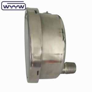 Back Connection 100mm Oil Filled Pressure Gauge Ss304 Stainless Steel