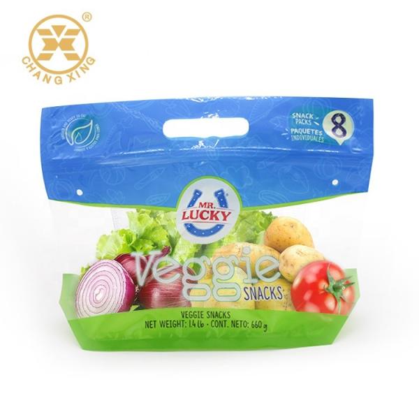 Buy CPP PET Eco Friendly Stand Up Pouches Plastic Bags For Packaging Vegetables With Holes at wholesale prices