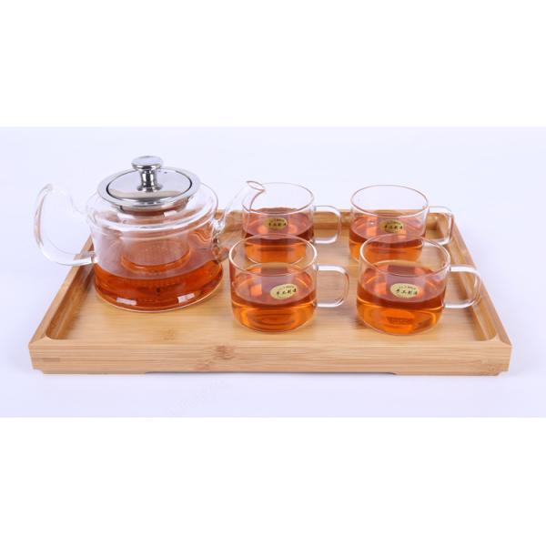 High Grade Glass Tea Infuser Teapot With Warmer And 4 Cups 21oz / 600ml Pot Capacity