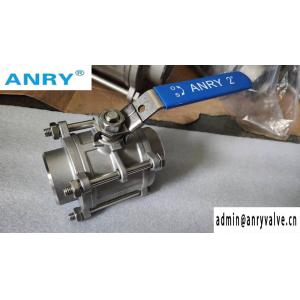 3PCS BSP NPT Nipple Threaded CF8M Body Reinforced Ptfe Valve