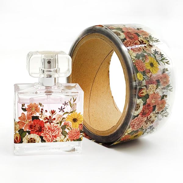 Fragrance Aromatherapy Adhesive Label Sticker Metallic Embossed Custom Perfume