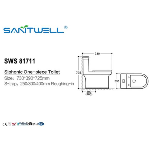 Floor mounted siphonic dual flush toilet modern sanitary 730*390*725 mm Size