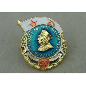 Transparent Enamel Gold Custom Lapel Pins Die Casting Anti - Brass