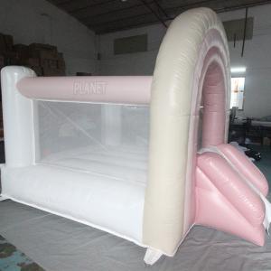 Pastel Rainbow Inflatable Toddler Bounce House Mini Bouncer Castle Slide For