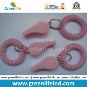 Quality Solid Pink Polyethylene Wrist Strap Tether W/Whistle Promotional Gift for sale