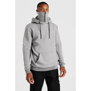 OEM 65% Cotton Streetwear Pullover Hoodies Embroidery With Facemask