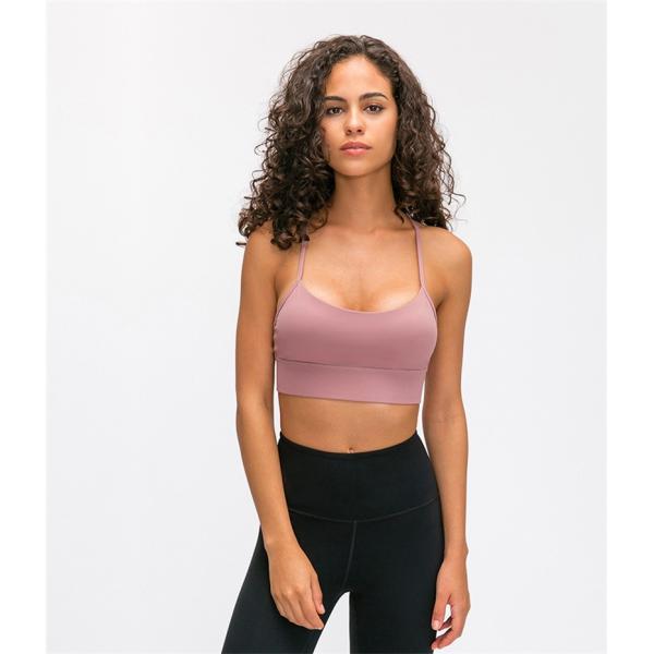 Flow Y Back Solid Color Sports Bra Pro Skin Widened Hem For Running Yoga Gym